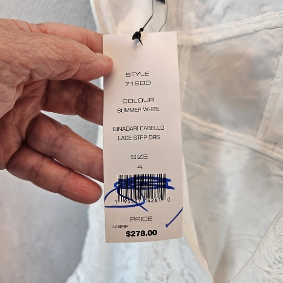 French Connection Binidari Womens White Lace Mini Dress Sz XS=4 Hookeye Front - Picture 11 of 13